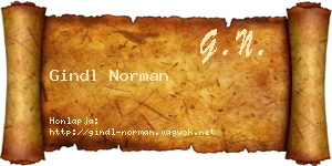 Gindl Norman névjegykártya